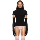 ISA BOULDER SSENSE Exclusive Black Bloom Gloves Turtleneck