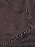 TOM FORD - Garment-Dyed Cotton-Jersey Zip-Up Hoodie - Brown