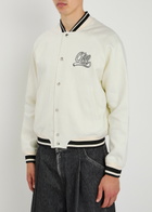Off-white Souvenir Logo-embroidered Linen Varsity Jacket