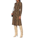 Saint Laurent Leopard-print silk shirt dress