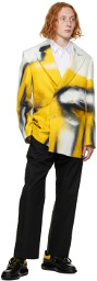 Alexander McQueen Yellow & White Graphic Blazer