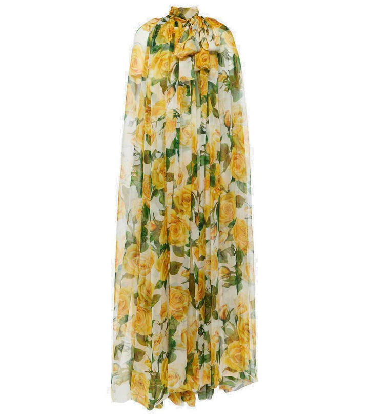 Photo: Dolce&Gabbana Floral caped silk chiffon gown