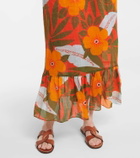 Lee Mathews Oleander floral ramie maxi dress