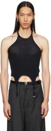 Dion Lee Navy Hosiery Mesh Garter Tank Top