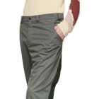 Kiko Kostadinov Grey and Green Contrast Strap Trousers