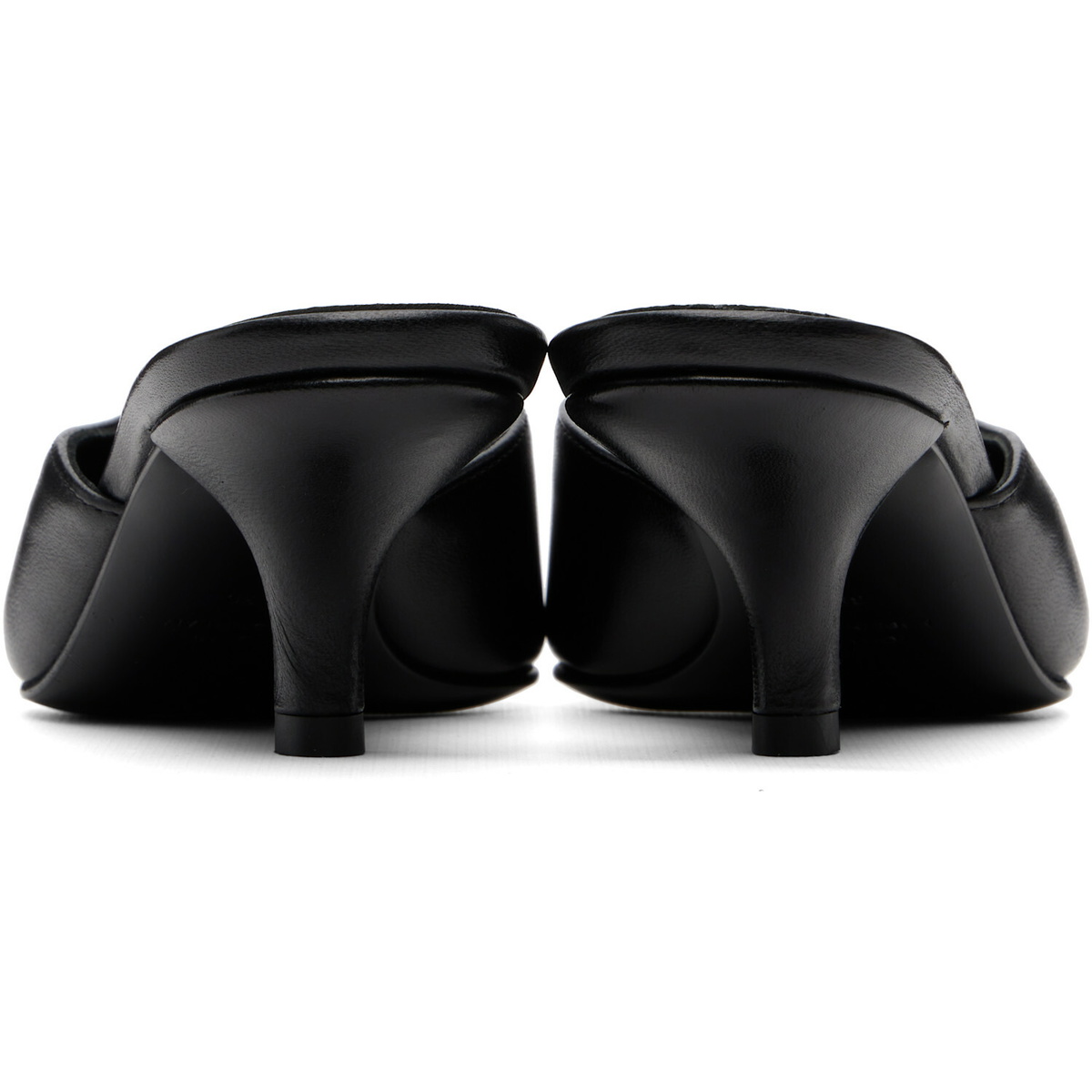 TOTEME Black Sharp Nappa Mule Heels