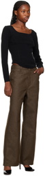 AMOMENTO Brown Faded Jeans