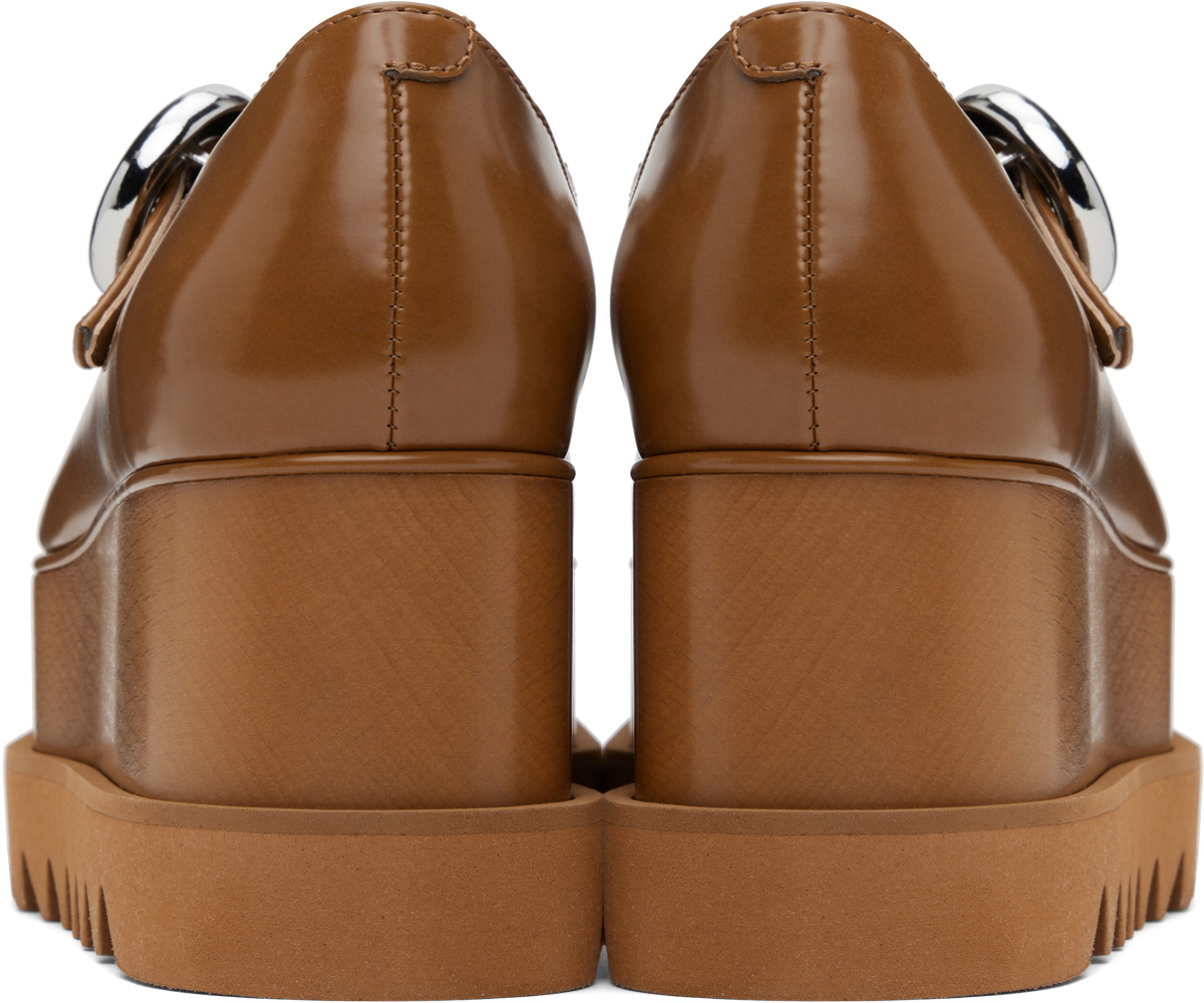 Stella McCartney Tan Elyse T-Bar Platform Mary Jane Derbys