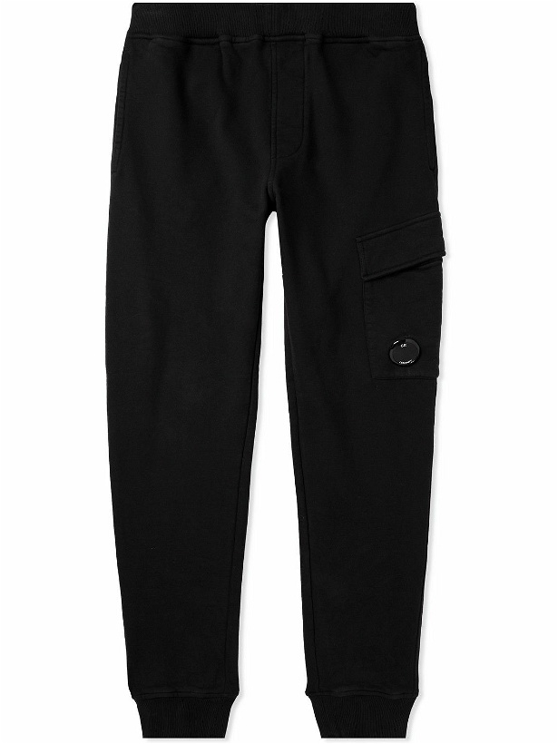 Photo: C.P. Company - Tapered Logo-Appliquéd Cotton-Jersey Cargo Sweatpants - Black