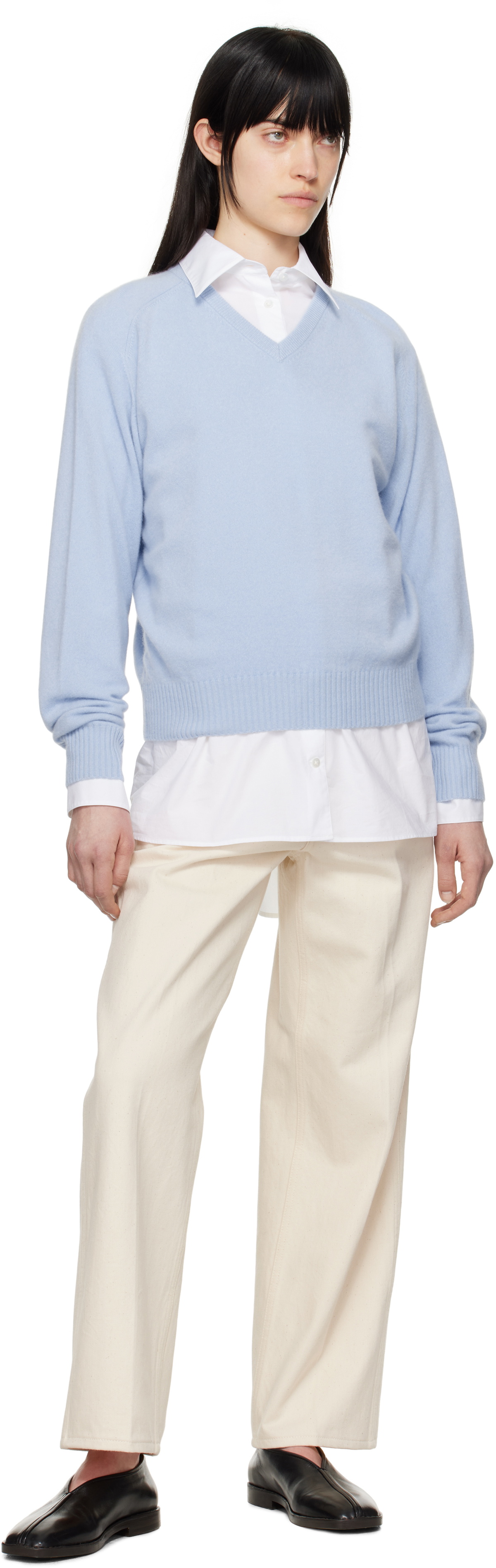 Carven Blue V-Neck Sweater