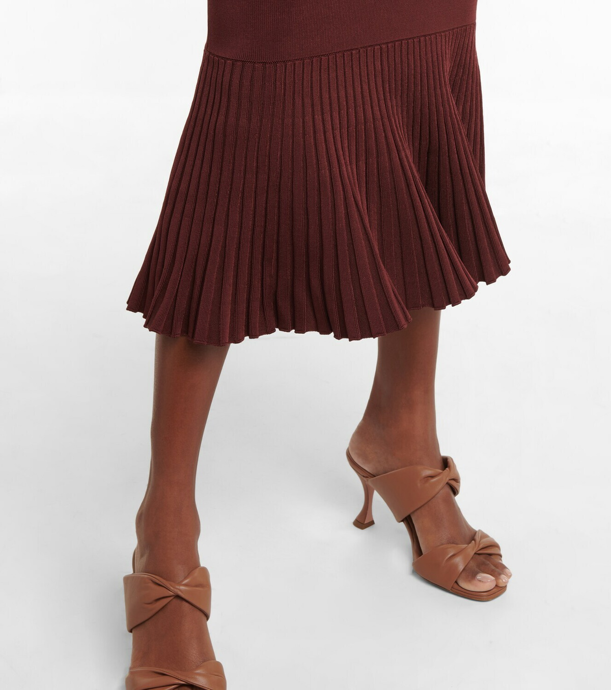 zadi knitted frill full skirt dress Zadi Knitted Frill Full Skirt Dress Ivory main image 0