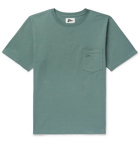 Pilgrim Surf Supply - Logo-Embroidered Mélange Cotton-Jersey T-Shirt - Blue