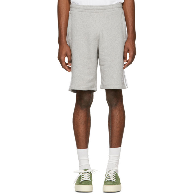 Photo: adidas Originals Grey 3-Stripe Shorts