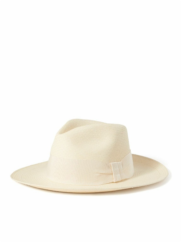 Photo: Frescobol Carioca - Rafael Grosgrain-Trimmed Straw Panama Hat - White