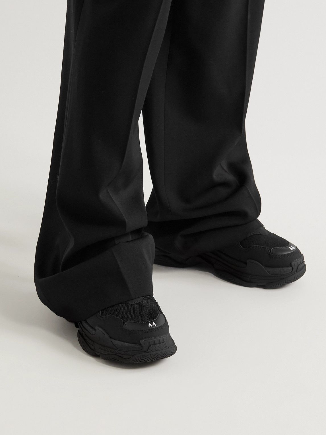 Balenciaga Black Triple S Leather Sneakers