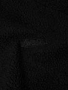 A.P.C. - Logo-Embroidered Canvas-Trimmed Fleece Half-Zip Sweatshirt - Black