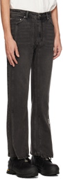 C2H4 Black Layered Flappy Jeans