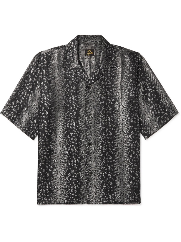 Photo: NEEDLES - Camp-Collar Leopard-Print Jacquard Shirt - Black - M
