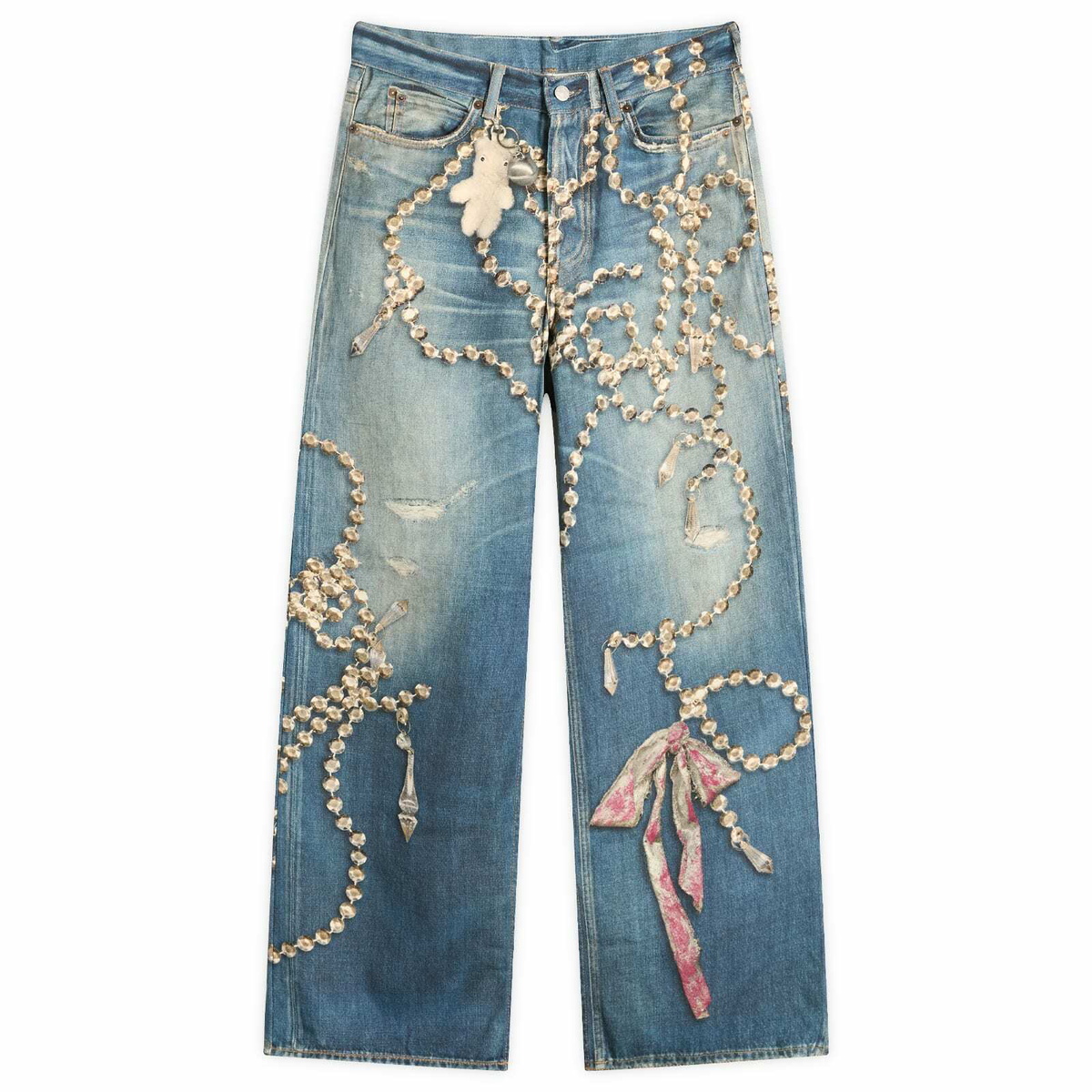 Acne Studios Women's Jewellery Printed Jeans in Mid Blue