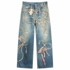 Acne Studios Women's Jewellery Printed Jeans in Mid Blue