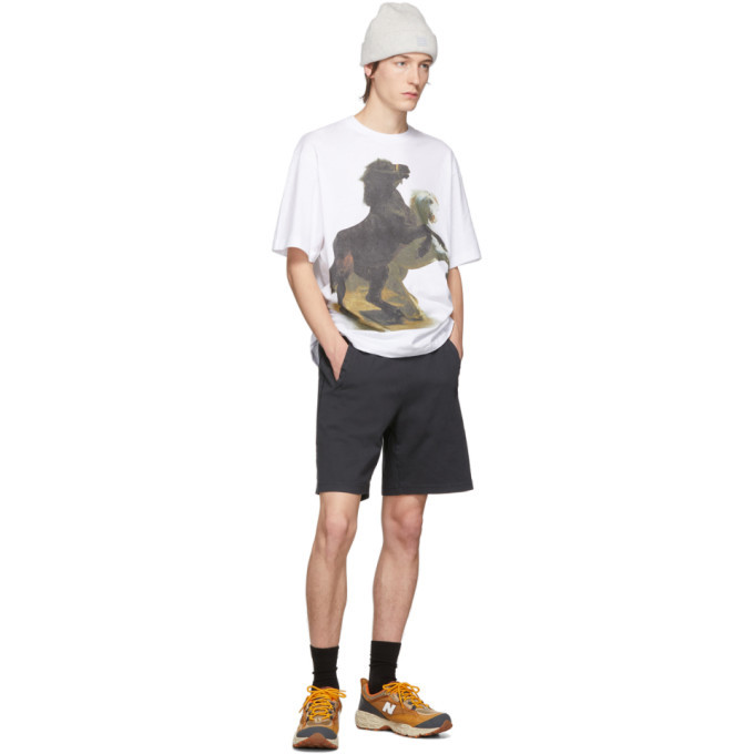 Acne Studios White Horse-Print T-Shirt Acne Studios