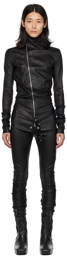 Rick Owens Black Gary Leather Jumpsuit