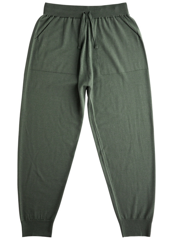 Photo: John Smedley Henning Wool Sweatpants Dark Green
