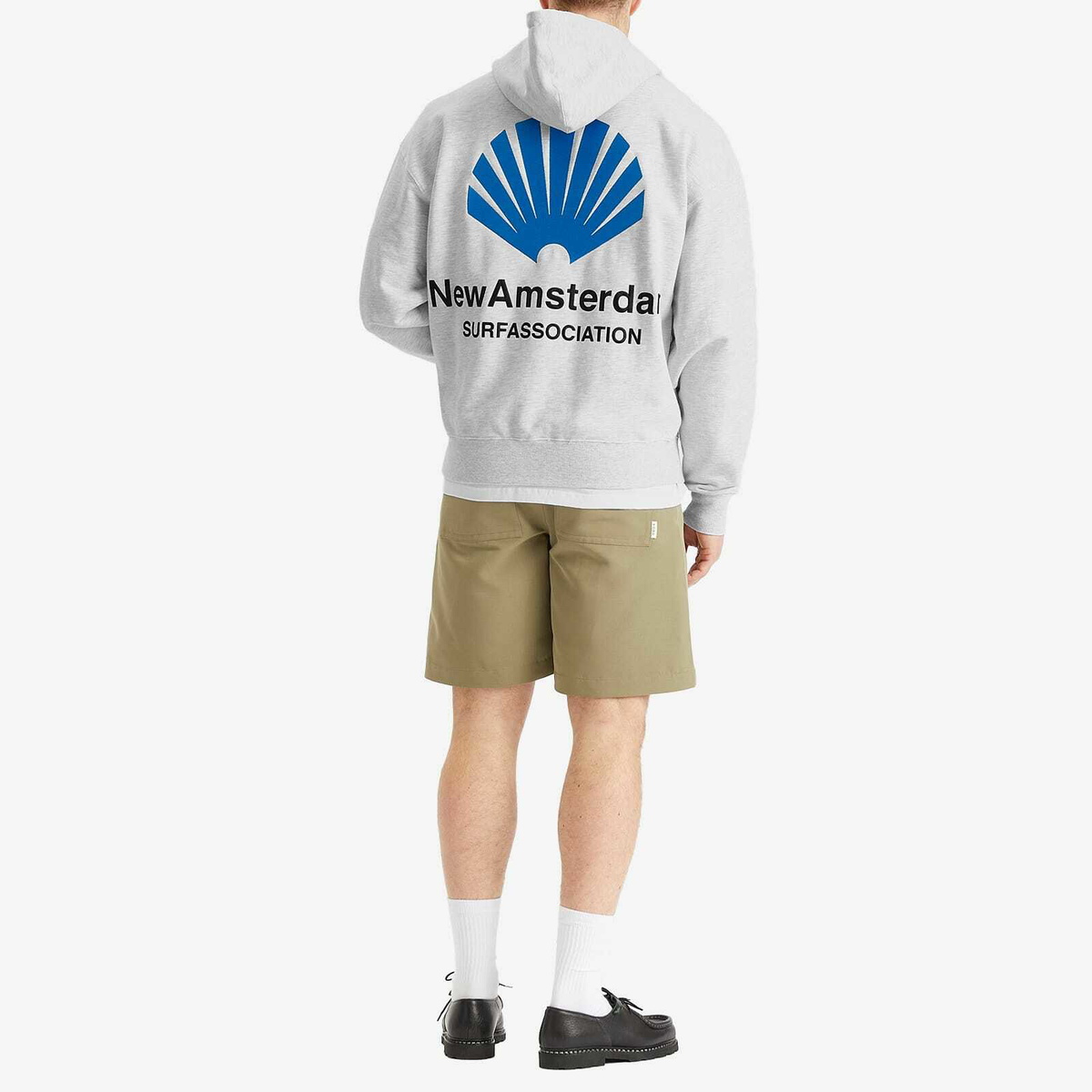 New Amsterdam Surf Association Men's Logo Hoodie in Grey Melange