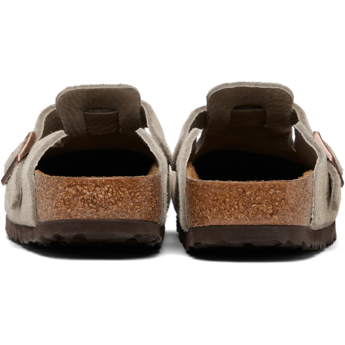 Birkenstock Taupe Regular Boston Soft Footbed Suede Leather Loafers