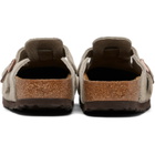 Birkenstock Taupe Regular Boston Soft Footbed Suede Leather Loafers