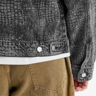 Aries Men's Lasered Croc Trucker Jacket in Black