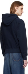 Noah Navy Classic Lightweight Zip-Up Hoodie