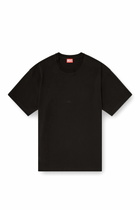 Diesel Cotton-interlock T-shirt with logo embroidery - T-Shirts Mens in Black