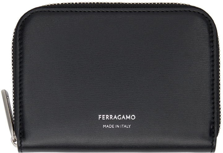 Photo: Ferragamo Black Zipped Credit Card Wallet
