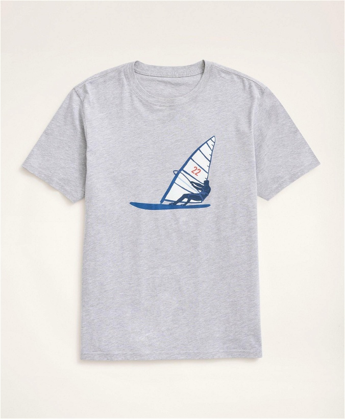 Photo: Brooks Brothers Men's Windsurfing Graphic T-Shirt | Grey