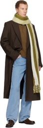 AMI Paris Green Striped Alpaca Scarf