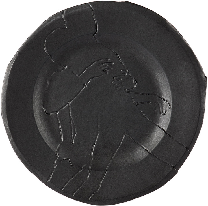 Photo: Yellow Nose Studio SSENSE Exclusive Black You Hold Me I Hold You Dessert Plate