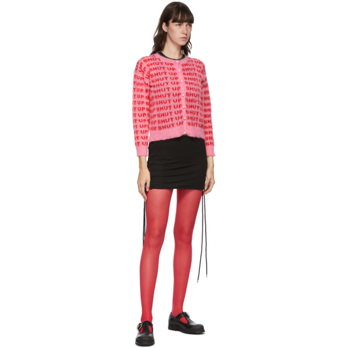 Ashley Williams Pink and Red Mohair Shut Up Cardigan Ashley Williams