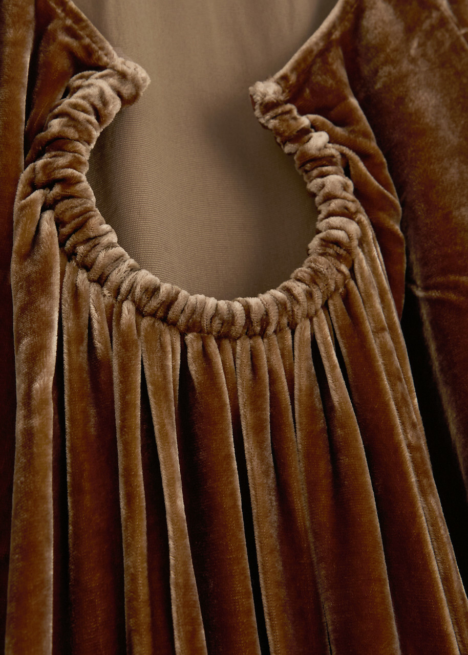 BY Malene Birger Rosae Velvet Maxi Dress Brown