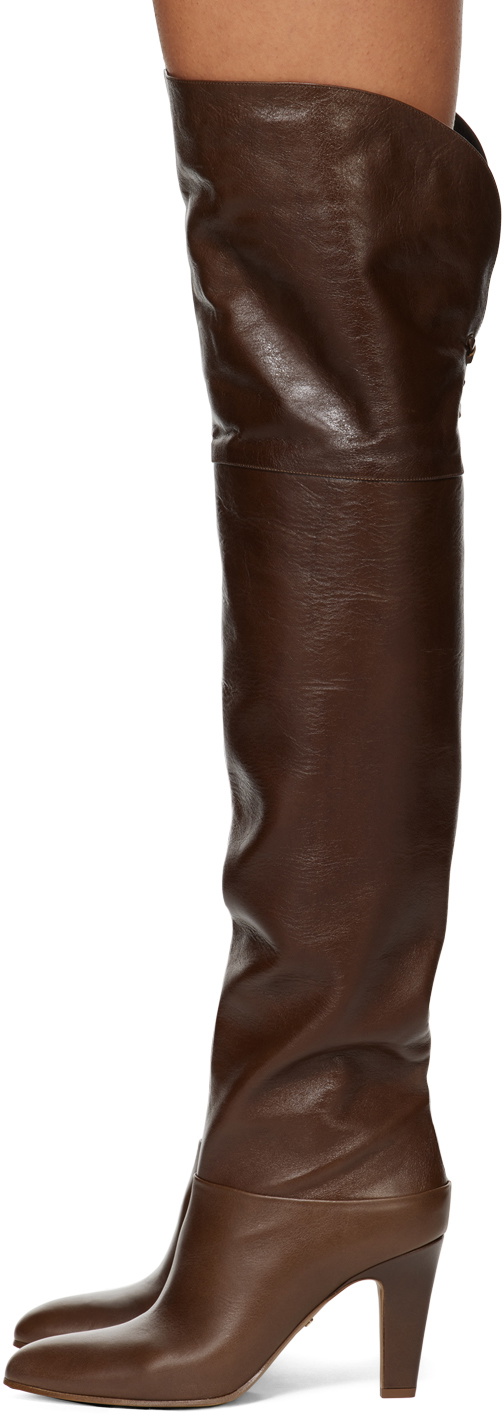 Chloé Brown Eve Thigh High Boots
