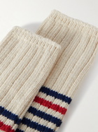 Thunders Love - Marine Striped Ribbed Recycled Cotton-Blend Socks