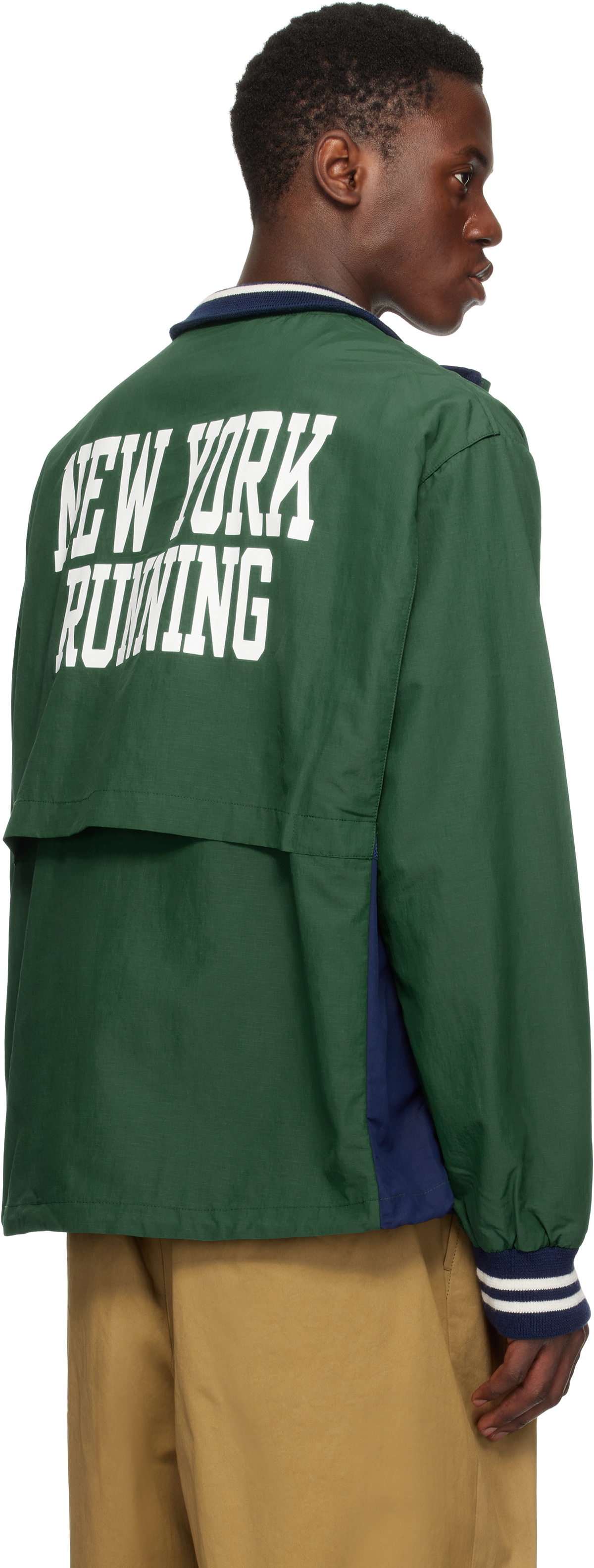 Polo Ralph Lauren Green Ripstop Quarter-Zip Graphic Jacket Polo