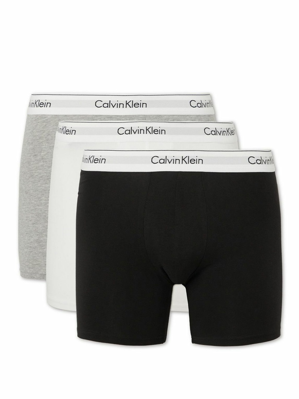 Photo: Calvin Klein Underwear - Three-Pack Stretch-Cotton Boxer Briefs - Multi