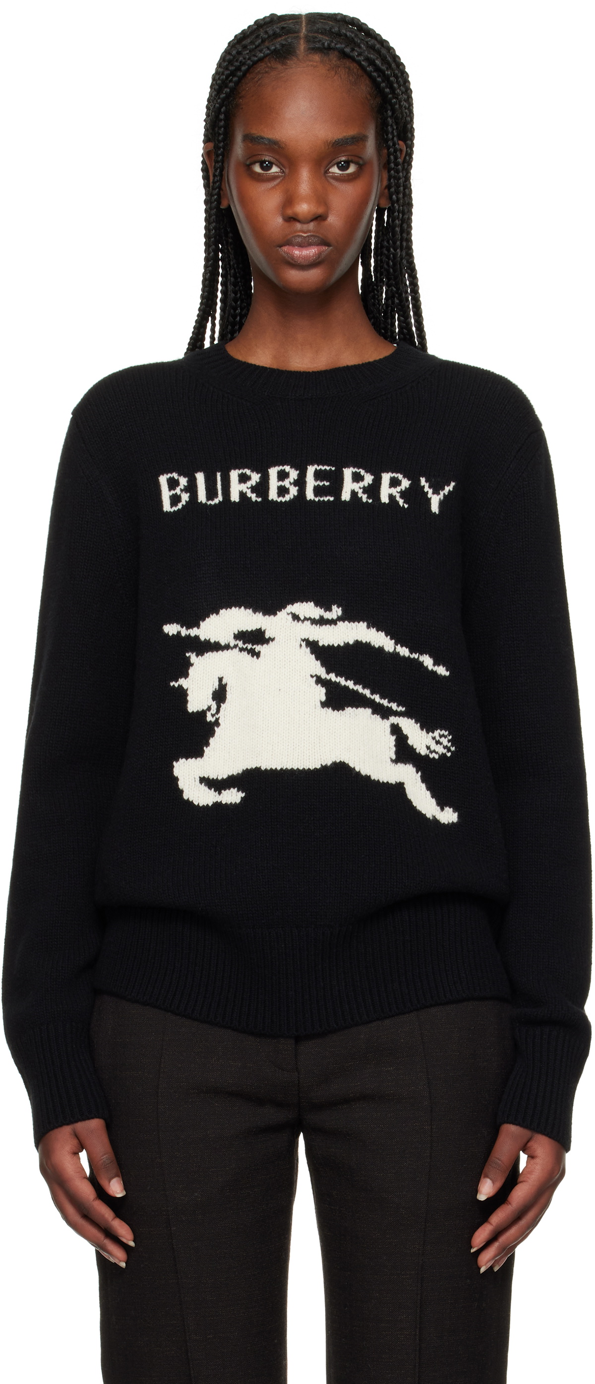 Burberry Black EKD Wool Cashmere Sweater Burberry