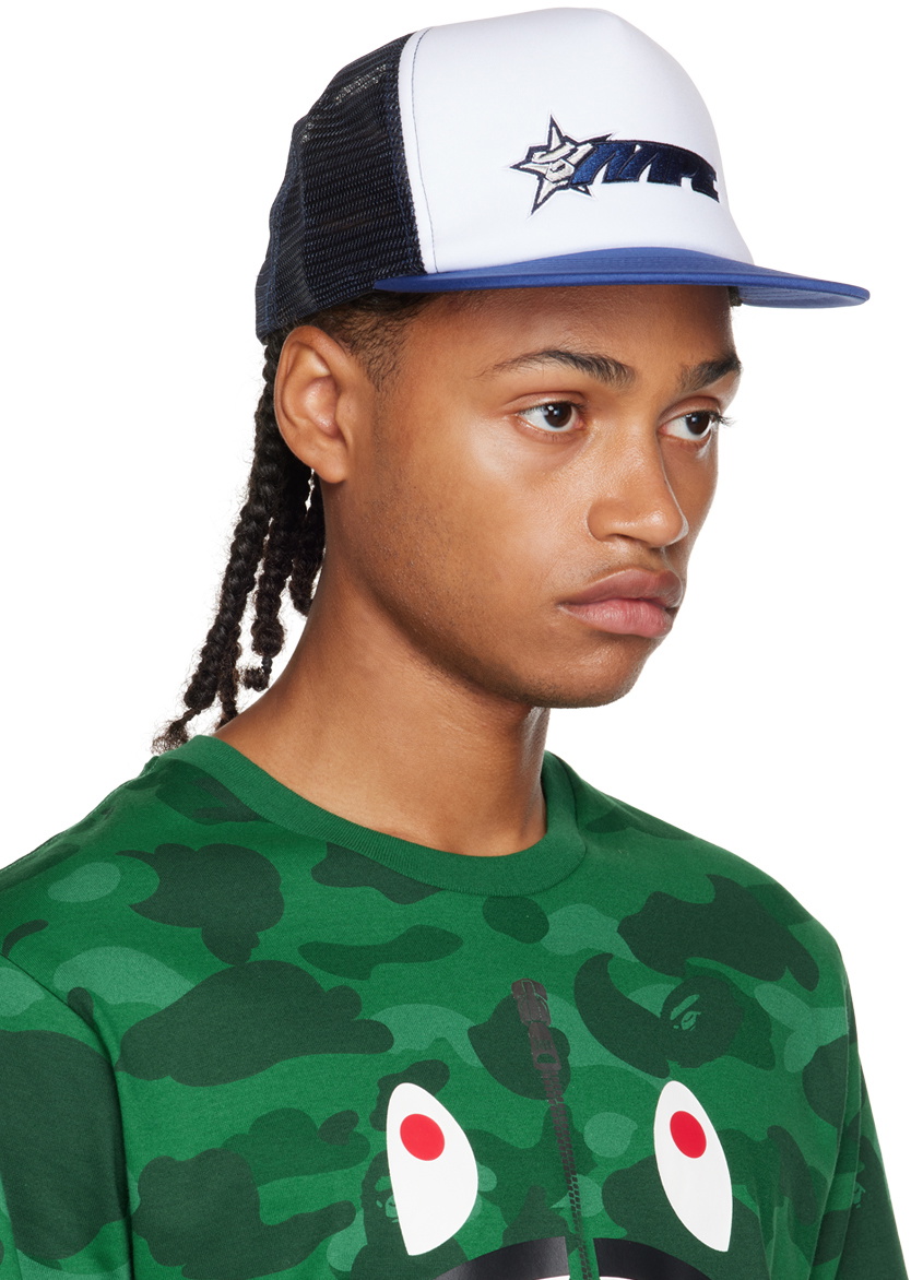 AAPE by *A Bathing Ape logo-embroidered Baseball Shirt - Blue