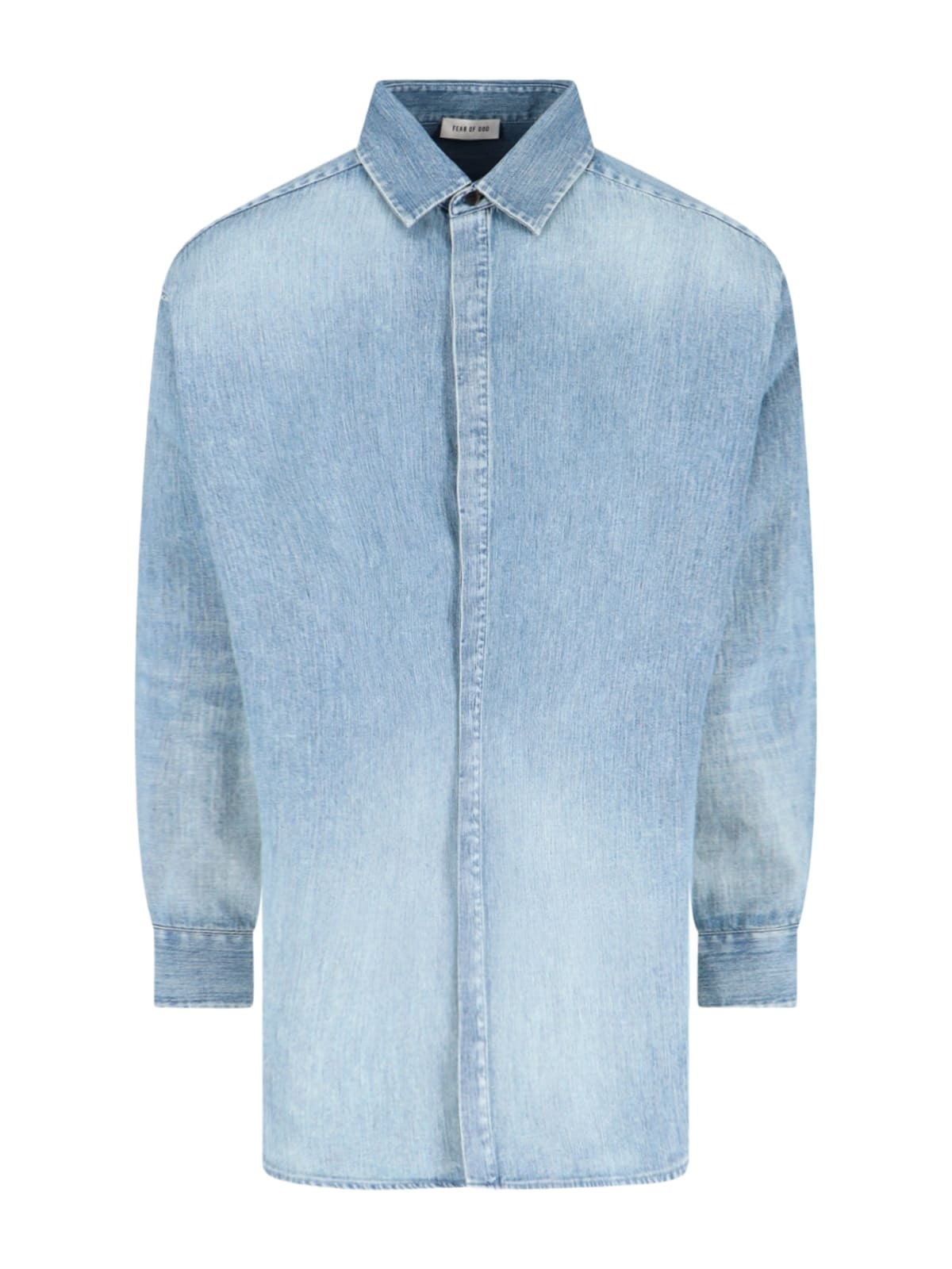 VIP【関税送料無料】希少 Fear Of God Denim Button Up Shirt FEAR OF GOD | Button Up Denim Shirt | Men | Lane Crawford