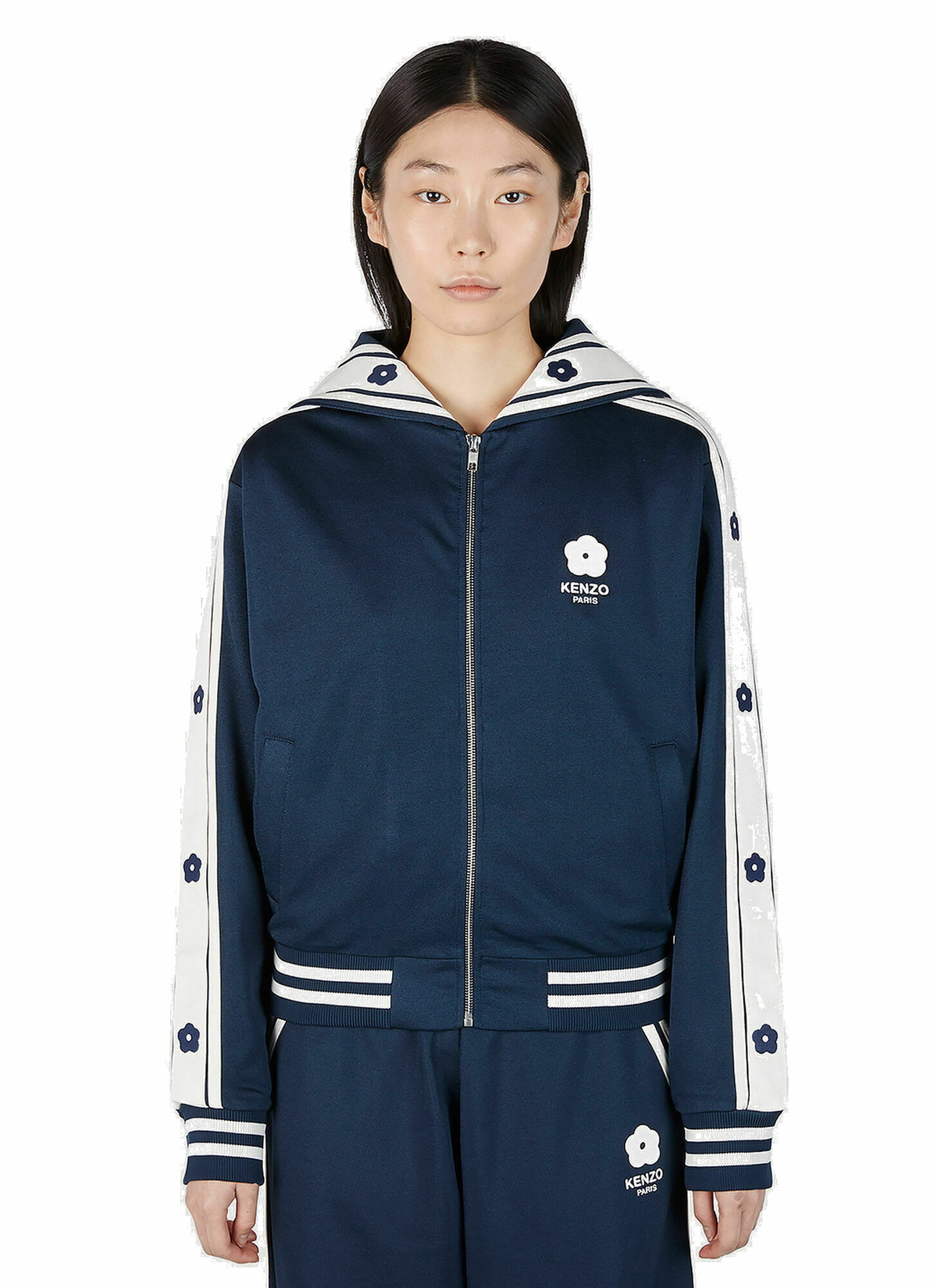 Kenzo - Floral Trim Track Jacket in Blue Kenzo