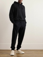 Zegna - Logo-Embroidered Cotton-Blend Jersey Hoodie - Black