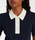 Tory Burch Cotton pointelle polo shirt