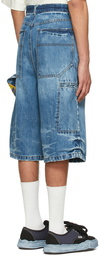 We11done Blue Denim Shorts